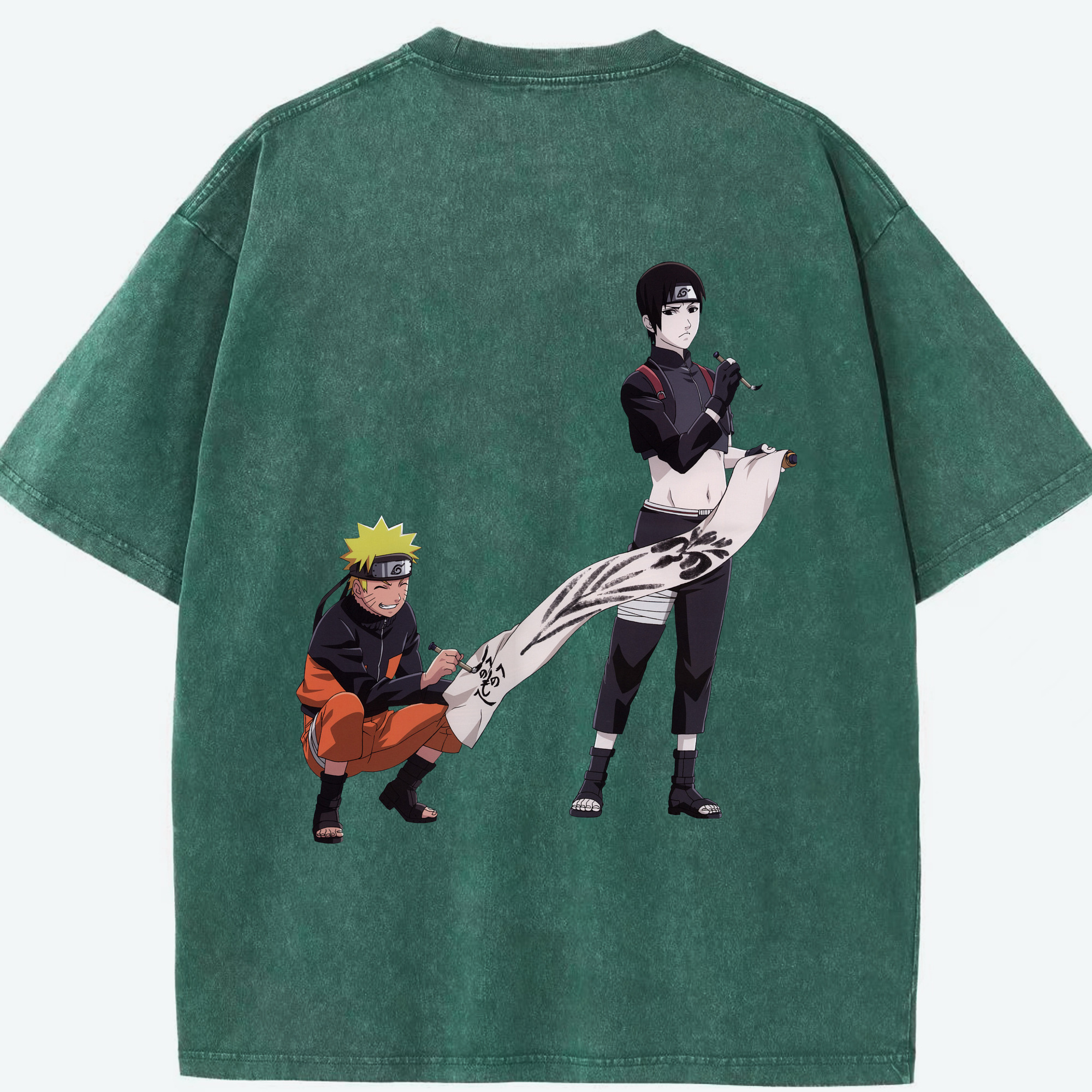 （画像用） NARUTO -ナルト- うずまき ナルト Uzumaki Naruto 綿100% ヴィンテージ風 半袖Tシャツ（背面プリント）